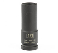 Головка ударная удлиненная шестигранная, 19 мм, 1/2, CrMo Stels