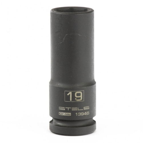 Головка ударная удлиненная шестигранная, 19 мм, 1/2, CrMo Stels