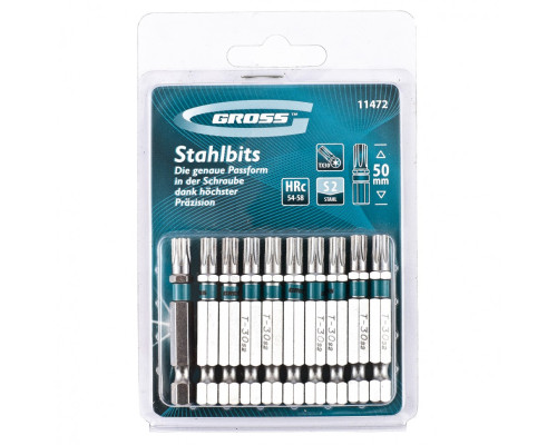 Набор бит Torx30 х 50, сталь S2, 10 шт. Gross