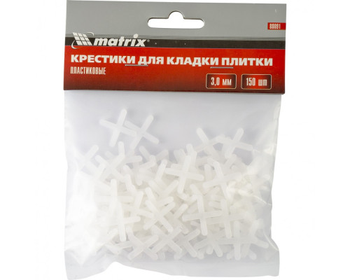 Крестики, 3,0 мм, для кладки плитки, 150 шт Matrix