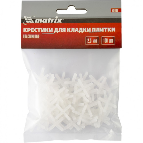 Крестики, 2,5 мм, для кладки плитки, 100 шт Matrix