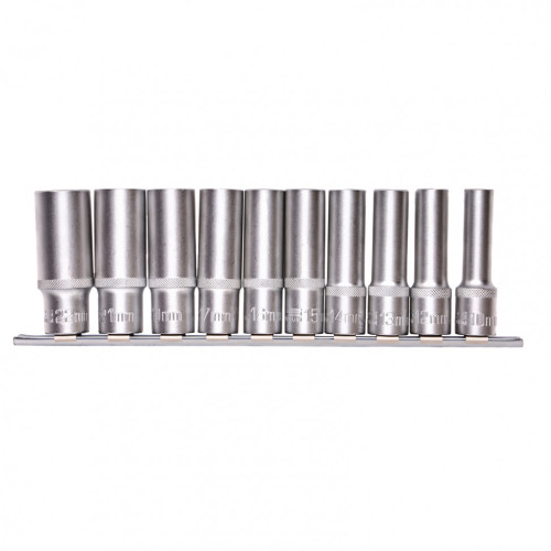 Набор удлиненных торцевых головок 1/2", шестигранные, CrV, 10 шт., 10-22 мм Stels