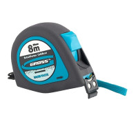 Рулетка "Ergonomisch", 8 м x 25 мм, магнитный обрезиненный зацеп Gross