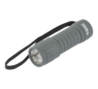 Фонарь светодиодный, серый корпус с мягким покрытием, 9 Led, 3хААА Denzel
