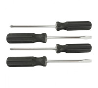Набор отверток 4 шт, SL5 x 100,6 x 100, PH1 x 100, 2 x 100, углеродистая сталь, пластиковая рукоятка Sparta