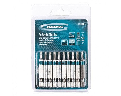 Набор бит Torx15 х 50, сталь S2, 10 шт. Gross
