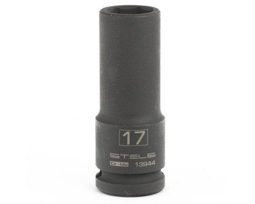 Головка ударная удлиненная шестигранная, 17 мм, 1/2, CrMo Stels