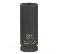 Головка ударная удлиненная шестигранная, 21 мм, 1/2, CrMo Stels