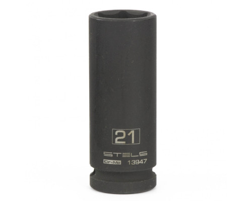 Головка ударная удлиненная шестигранная, 21 мм, 1/2, CrMo Stels