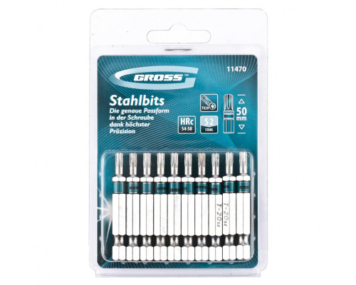 Набор бит Torx20 х 50, сталь S2, 10 шт. Gross