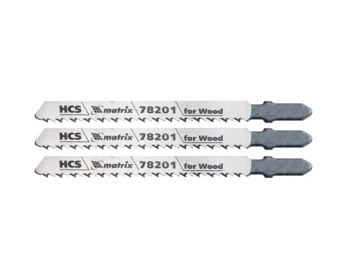 Полотна для электролобзика по дереву, 3 шт, T101B, 75 х 2,5 мм, HCS Matrix Professional