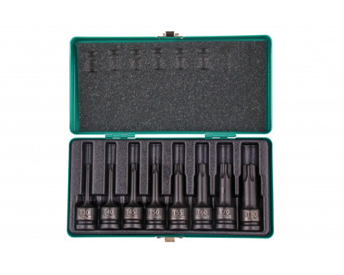 Набор ударных торцевых головок Torx 1/2",  в кейсе, 8 шт. Stels