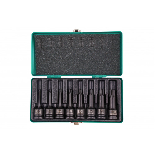 Набор ударных торцевых головок Torx 1/2",  в кейсе, 8 шт. Stels