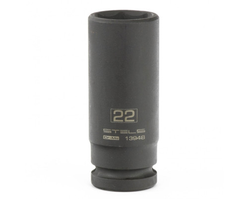Головка ударная удлиненная шестигранная, 22 мм, 1/2, CrMo Stels
