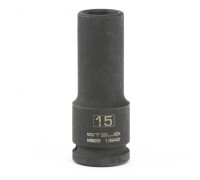 Головка ударная удлиненная шестигранная, 15 мм, 1/2, CrMo Stels