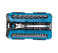 Набор торцевых головок, трещотка 120 зубьев, 41 предмет, 1/2", 1/4", CrV Gross