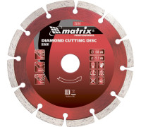 Диск алмазный, отрезной сегментный, 180 х 22,2 мм, сухая резка Matrix Professional