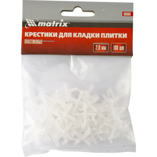Крестики, 2,0 мм, для кладки плитки, 100 шт Matrix