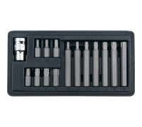 Набор бит TORX, хвостовик-шестигранник, 10 мм, CrV, 15 предметов Stels