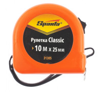 Рулетка Classic, 10 м х 25 мм, пластиковый корпус Sparta