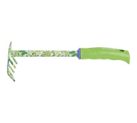 Грабли 5-зубые, 85 х 310 мм, стальные, пластиковая рукоятка, Flower Green Palisad