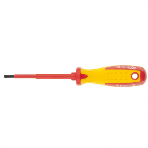 Отвертка Insulated, SL3 x 80 мм, CrMo, до 1000 В, двухкомпонентная рукоятка Matrix Professional