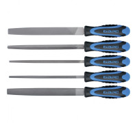 Набор напильников 200 мм, 5 шт, двухкомпонентная рукоятка Барс